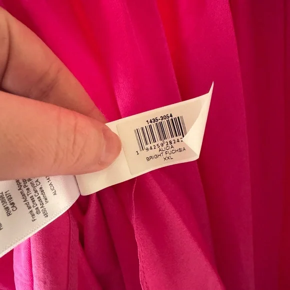 Dress the Population Alicia Mixed Media Midi Dress Bright Fuschia - Picture 7 of 9